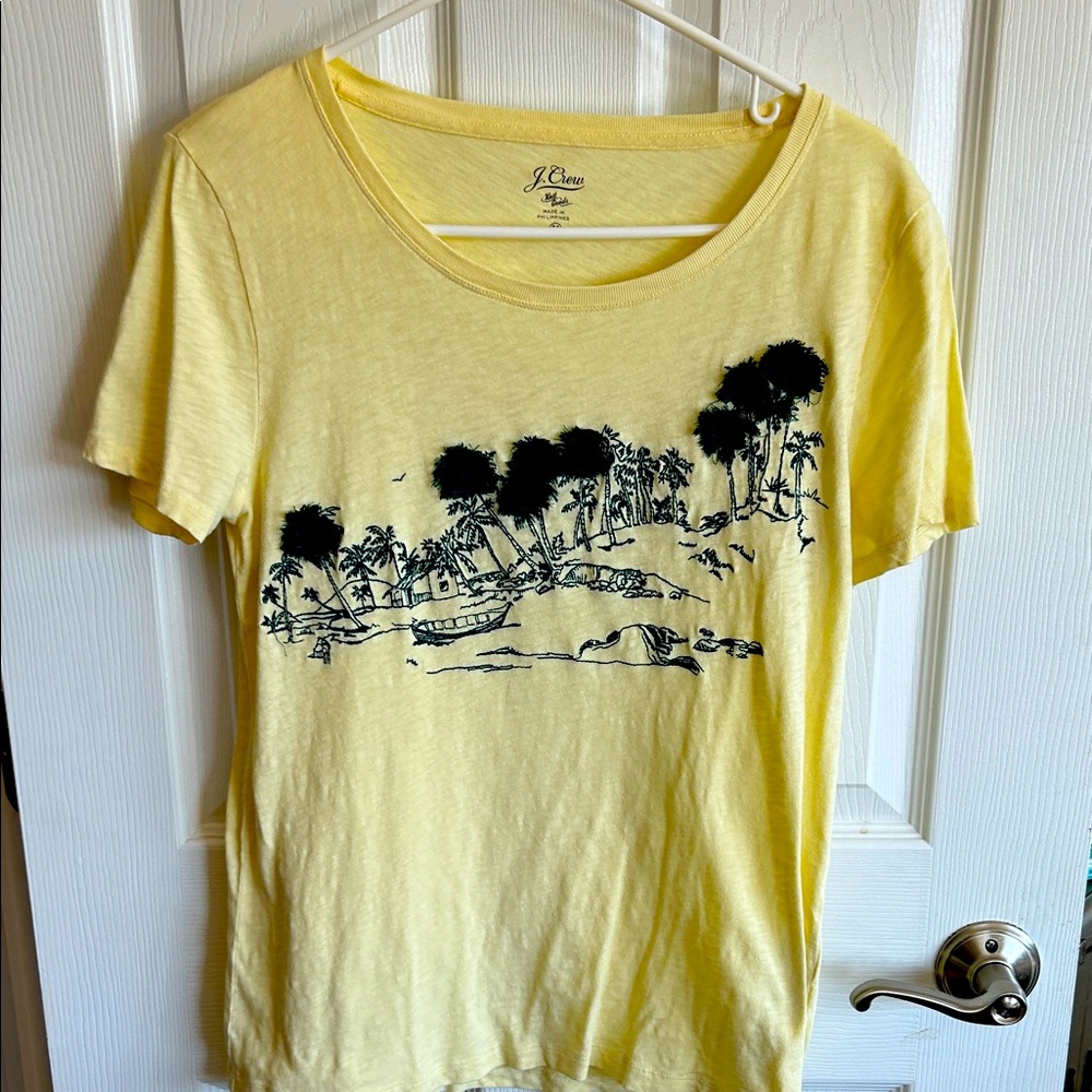 J. Crew Yellow Scenic Graphic Tee